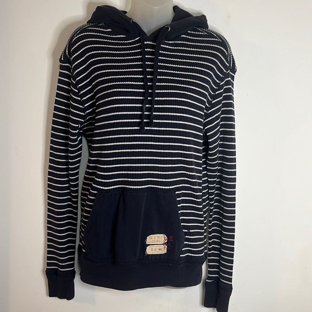 American Living Striped Waffle Knit Hoodie S